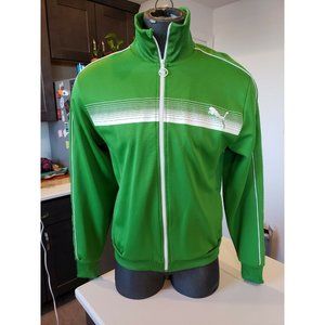 PUMA Throwback Retro Track Jacket Casual Active Running Mens Medium Lime Green